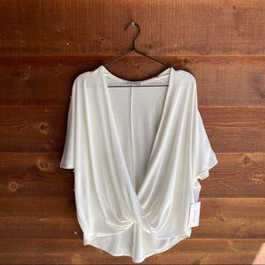 NWT Stylive open drape white top